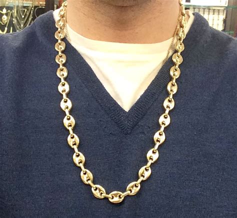 gucci puff chain 14k|gucci 14k gold chain.